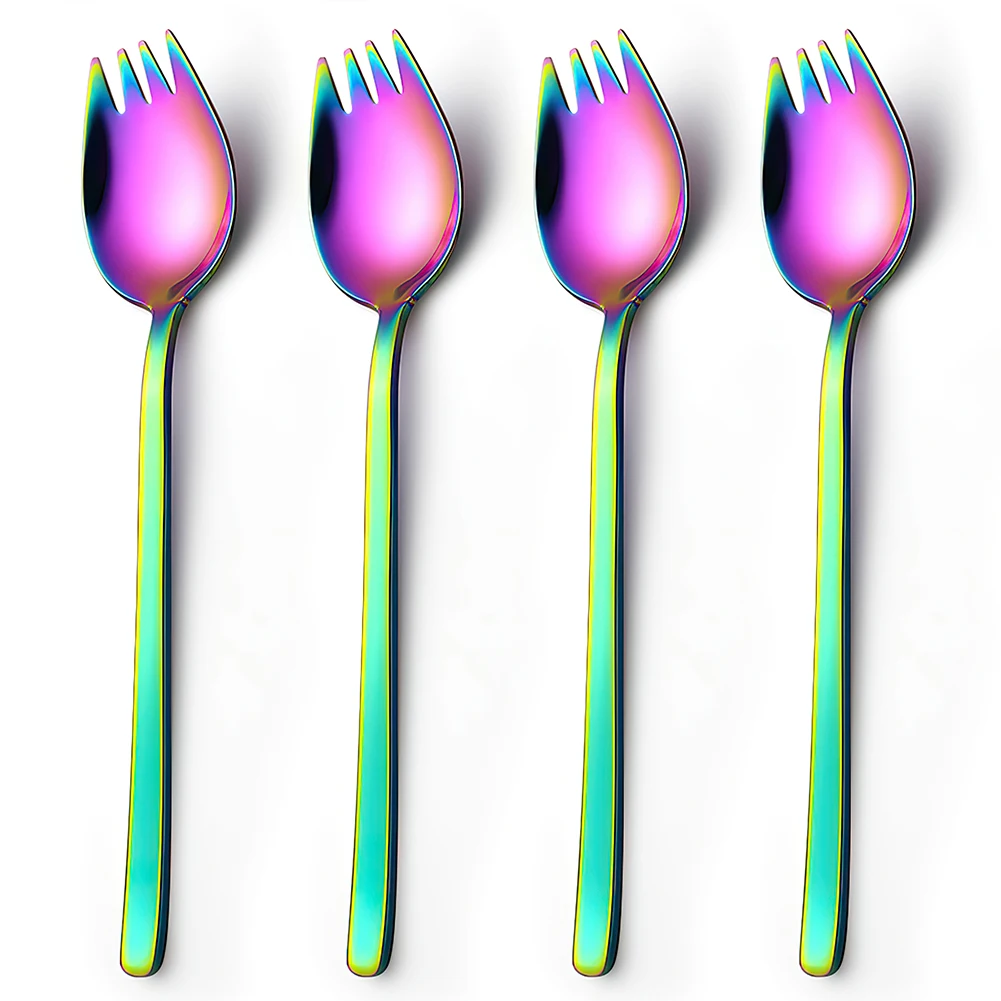 

Wholesale Metal Camping Spork Reusable Stainless Steel Dessert Fruit Spork