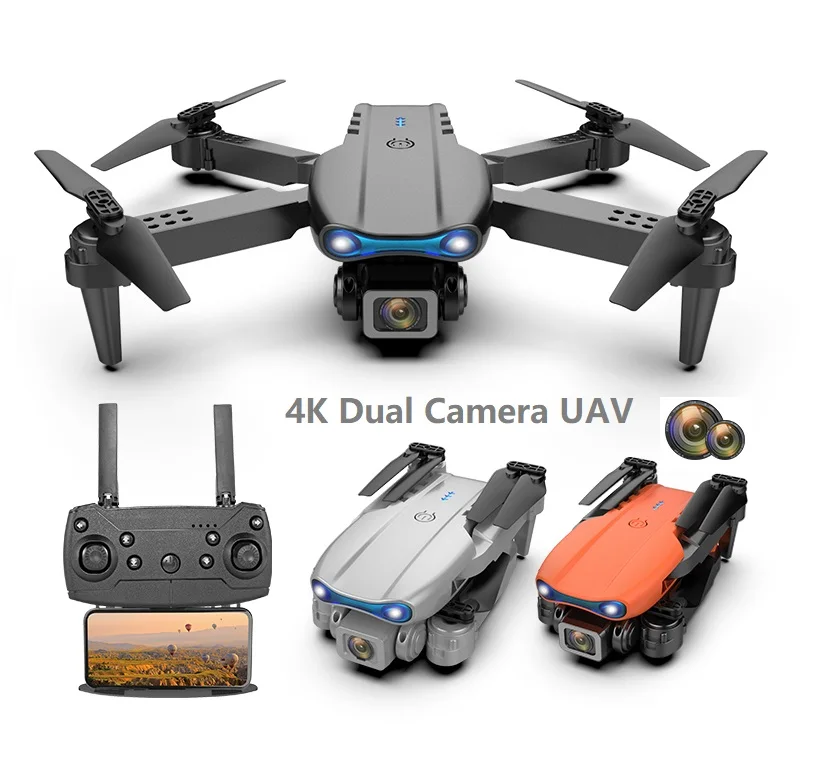 

90079 UAV Dual camera HD 4k GPS Best Seller Global UFO RC drones Remote control Toy Mini Quadcopter Foldable Fixed height, Black,grey,orange