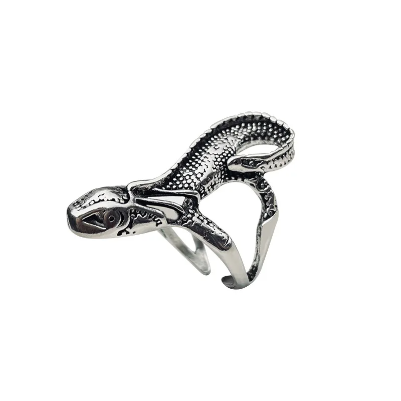 

Hiphop Punk Stylish Grunge Rings Titanium Steel Snake Rings Hyperbole Animal  Open Rings for Men, Steel color