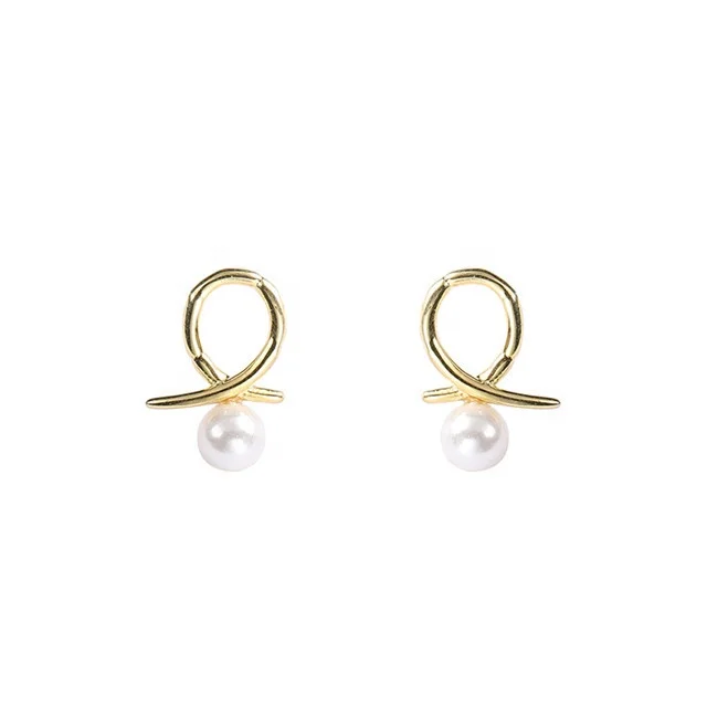 

Natural Freshwater Pearl Jewelry Women 925 Sterling Silver Gold Pearl Earring