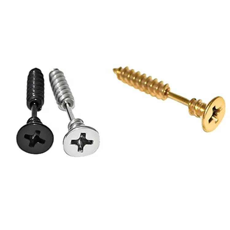 

Factory direct sales new men fashion personalized stainless steel screw stud earrings