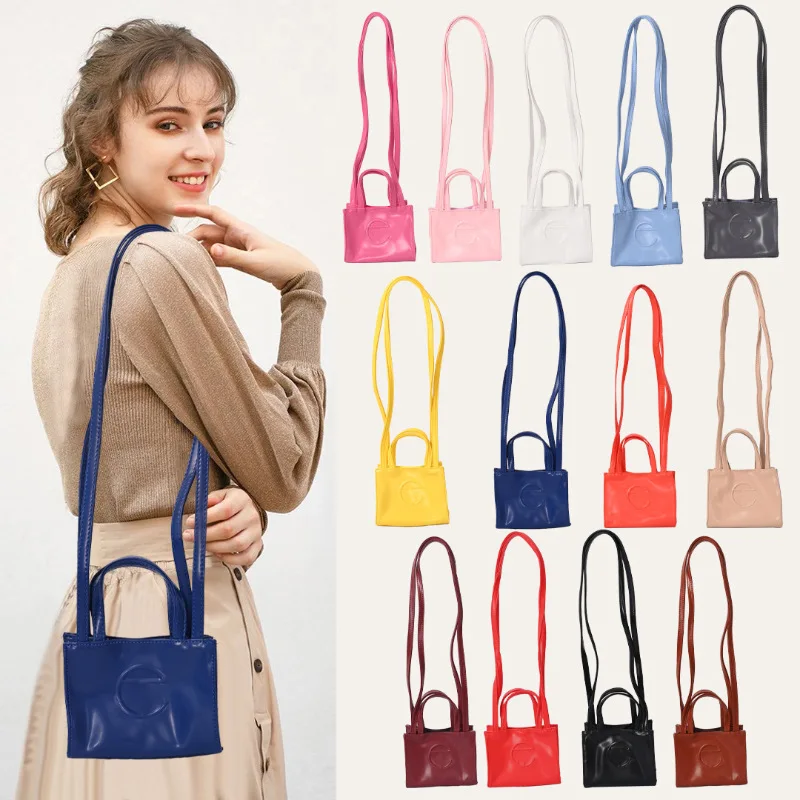 

Gold Supplier Charms Pu Leather Shoulder Crossbody Ladies Sling Bags Solid Color Telfar Bag Handbag For Women Luxury, 13 colors