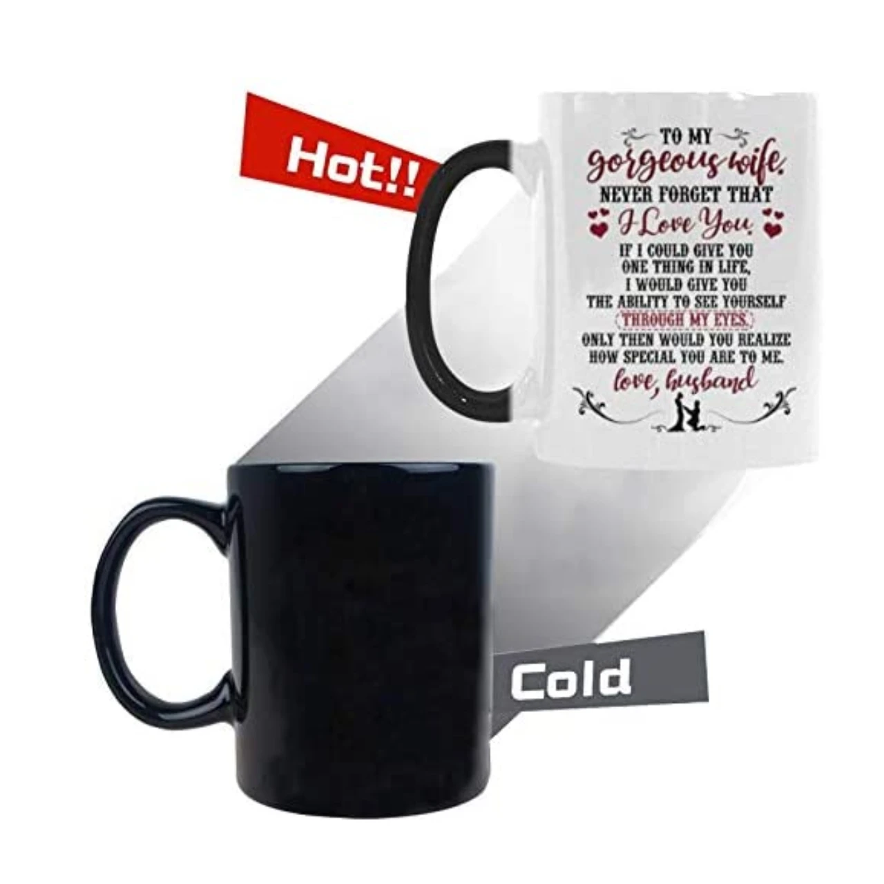 

Drop Shipping Creative DIY photo Magic Mug Heat Sensitive Ceramic Cup Color Changing Coffee Mugs Milk Cup For Wife