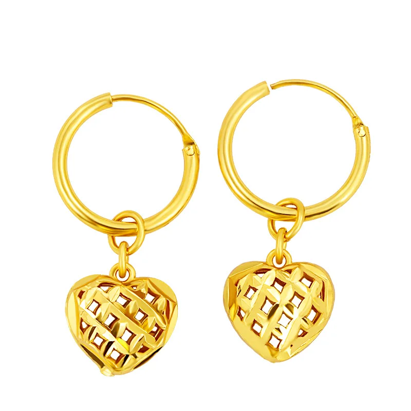 

Classic 24k Pure Gold Gypsophila Earrings Women's Pure Gold 999 Earrings Gold Gift