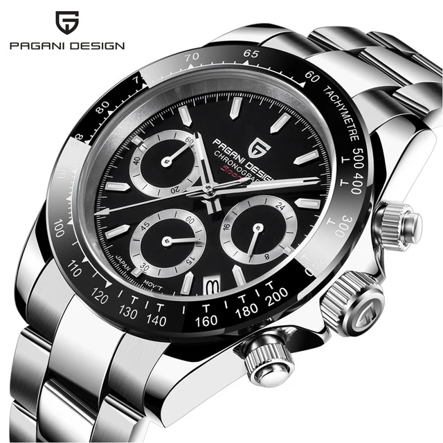 

pagani design pd 1644 stainless steel quartz watch for man chronograph calendar luxury steel dropship mens watches with box