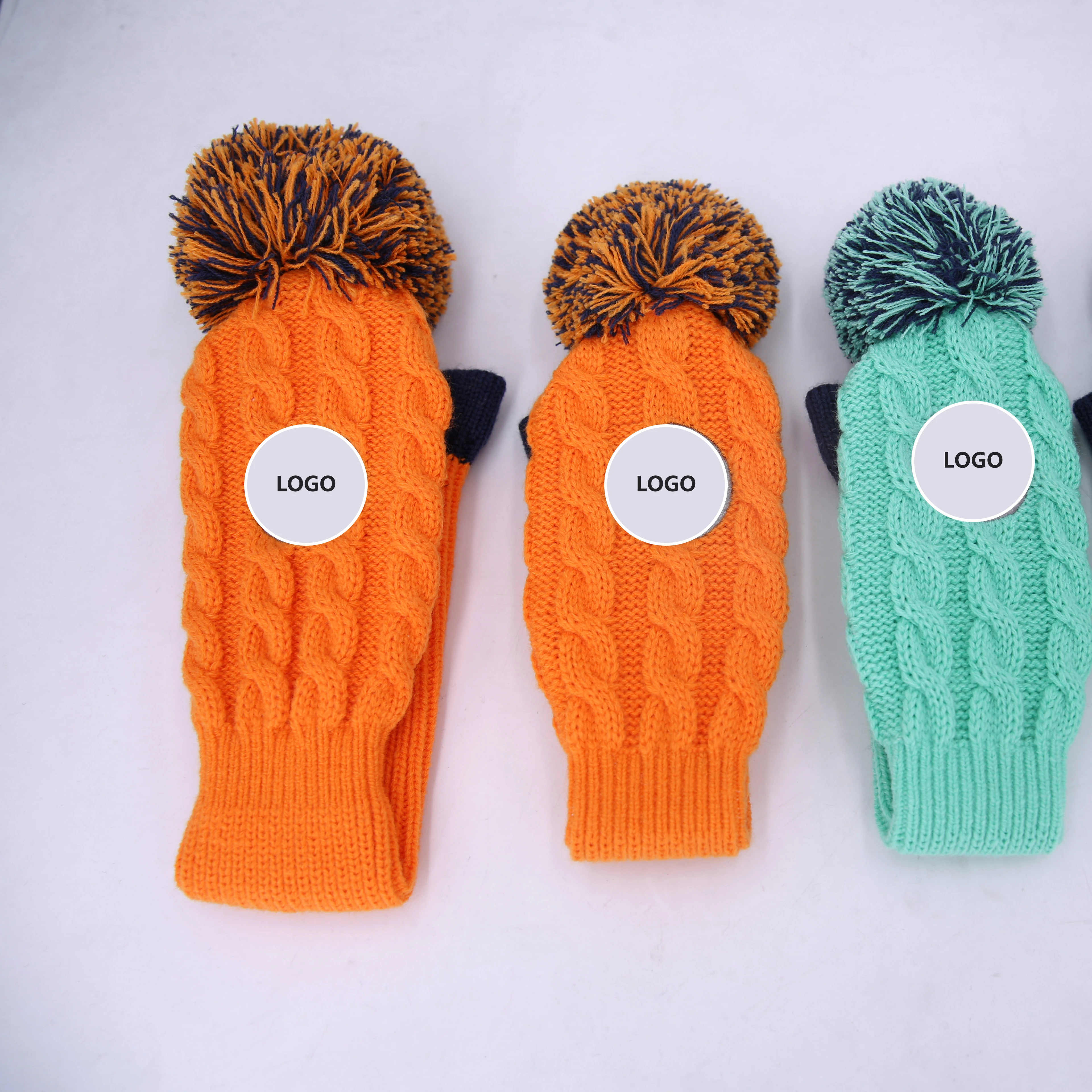 

2021 High Quality knitted Golf Headcover Cute Customized Logo Protect Golf Head Covers