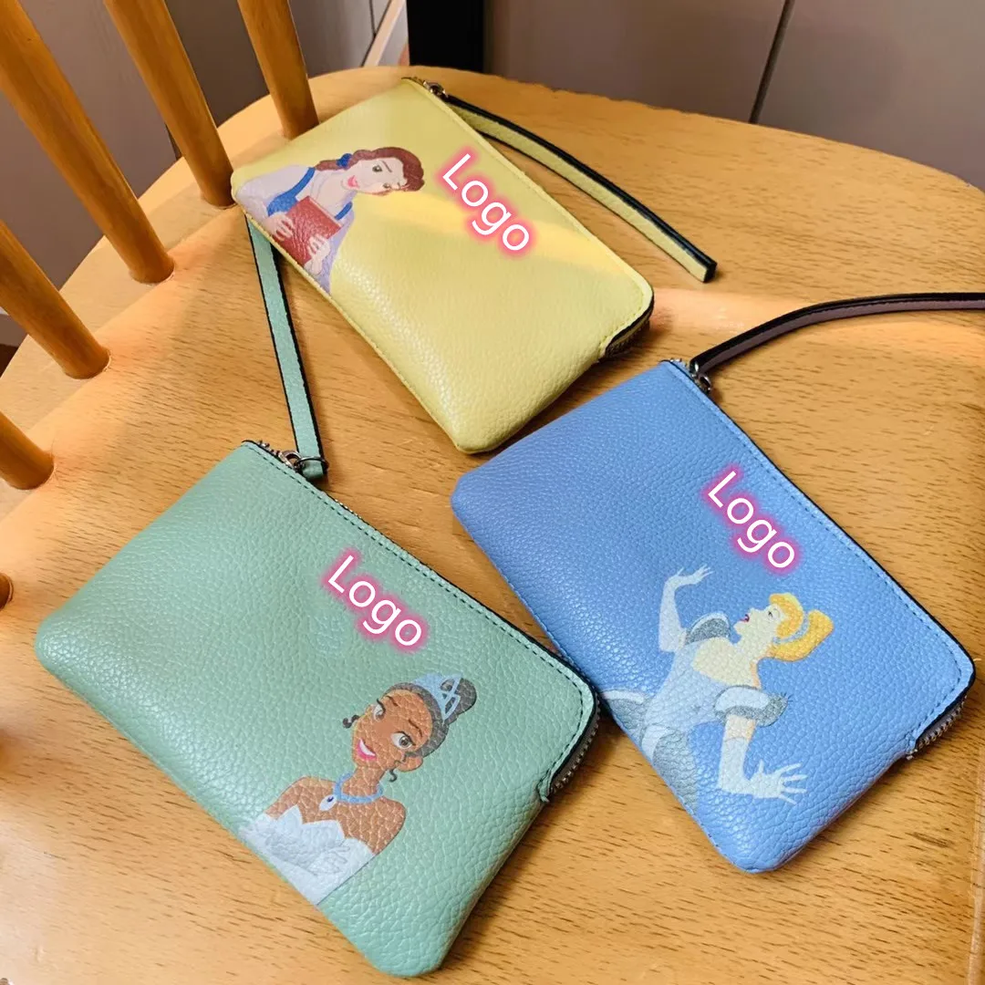 

High Quality Luxury Bag Card Holders Famous Brands Long Purses Girls Princess Print Designer Wallets