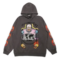 

Custom Winter Euro-American Coloured Splicing Basic Embroidery Loose Men Thick Hoodies