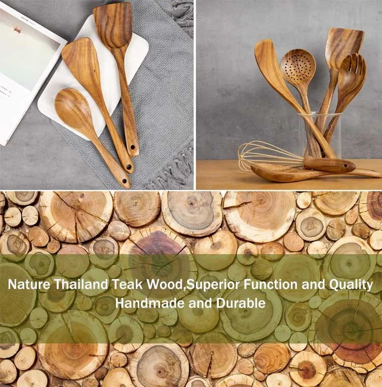 natural teak wood utensils