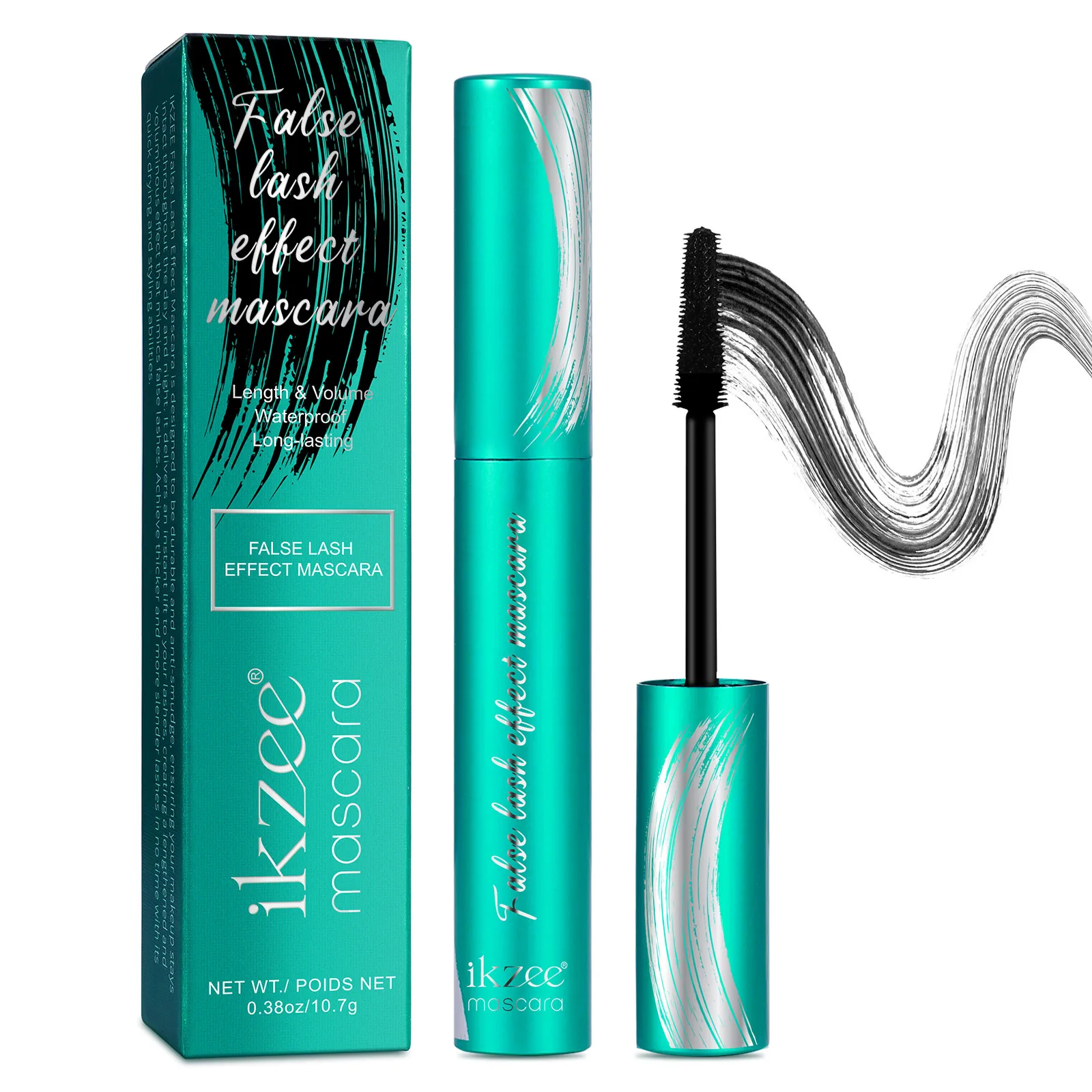 

Ikzee False Lash Effect Mascara Lengthening Natural Curling Thick Long Lasting Waterproof Smudge-Proof Fast Dry Eyelash Mascara