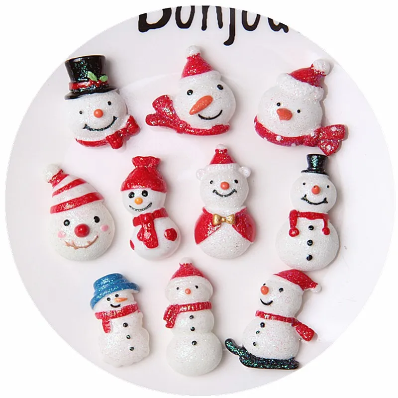 

Resin Snowman Christmas Diy Decoration Accessory Charms Crafts Supplies Flat Back Scrapbooking Resin Cabochons, White