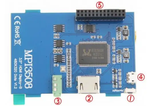 Taidacent Mpi3508 - 3.5" TFT LCD Monitor for Raspberry Pi 3 4