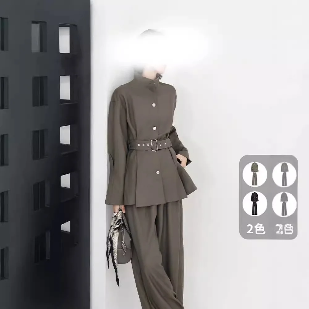 Boutique Wholesale 2026 Autumn New Fashion Retro Temperament Jacket Casual Wide Leg Pants Women's Set