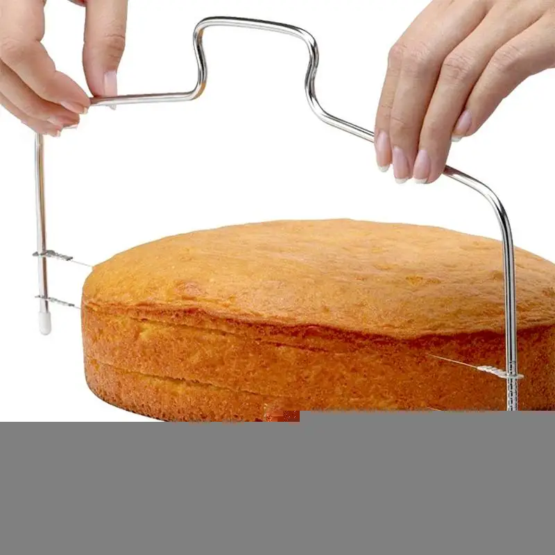 

Baking Tools For Cakes Stainless Steel Adjustable 2-Wire Dual-Layers Cake Cutter Slicer Cake Decorating Tool Kitchen Accessories