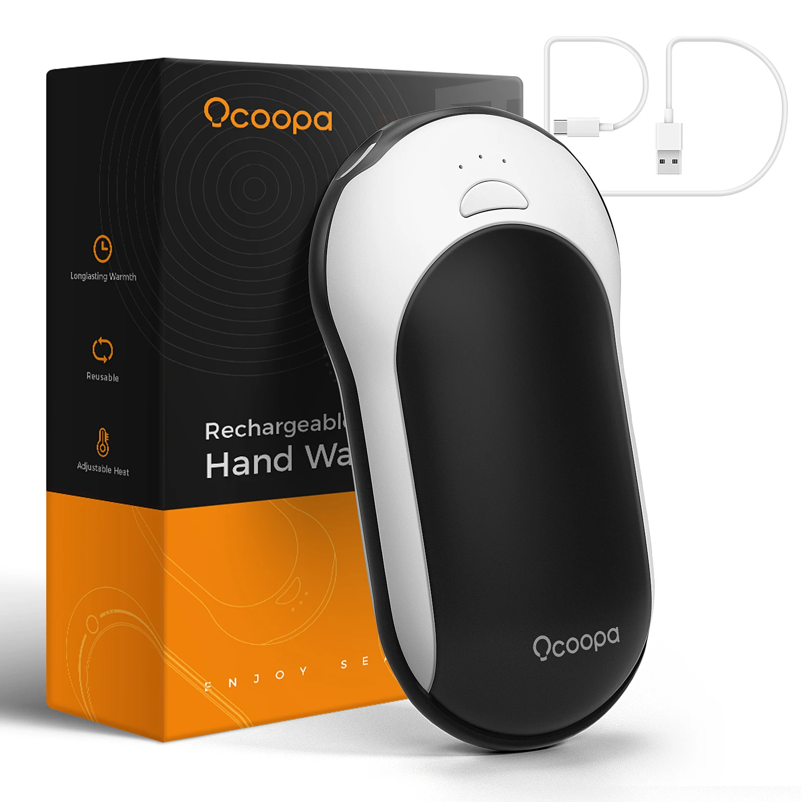 

9000 mAh 2021 New Winter Hand Warmer Reusable Power Bank Electric Portable Heater Gift Mobile USB Rechargeable Hand Warmer