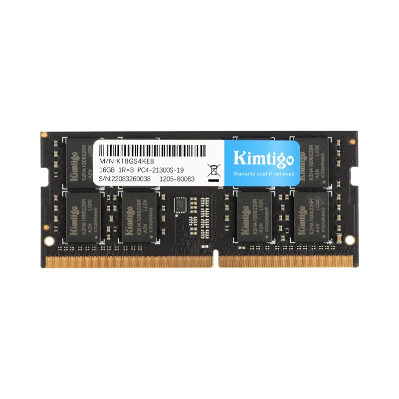 

Kimtigo Easy Using Laptop Ram Manufacturer Memoria Ram DDR4 16GB 2666 Memory Sodimm 16GB DDR 2666mHz RAM, Black