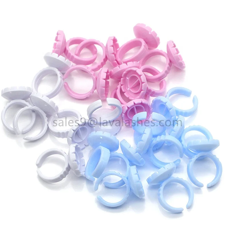 

Best Quality wholesale 100pcs/pack eyelash extension tools Plastic Eyelash Accessories Glue Holder Ring for eyelash extension, White/pink/blue