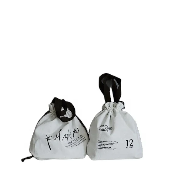 

Letter Printing Folding Organic Shopping Small Custom Printed Tote Drawstring Canvas Cotton Bag