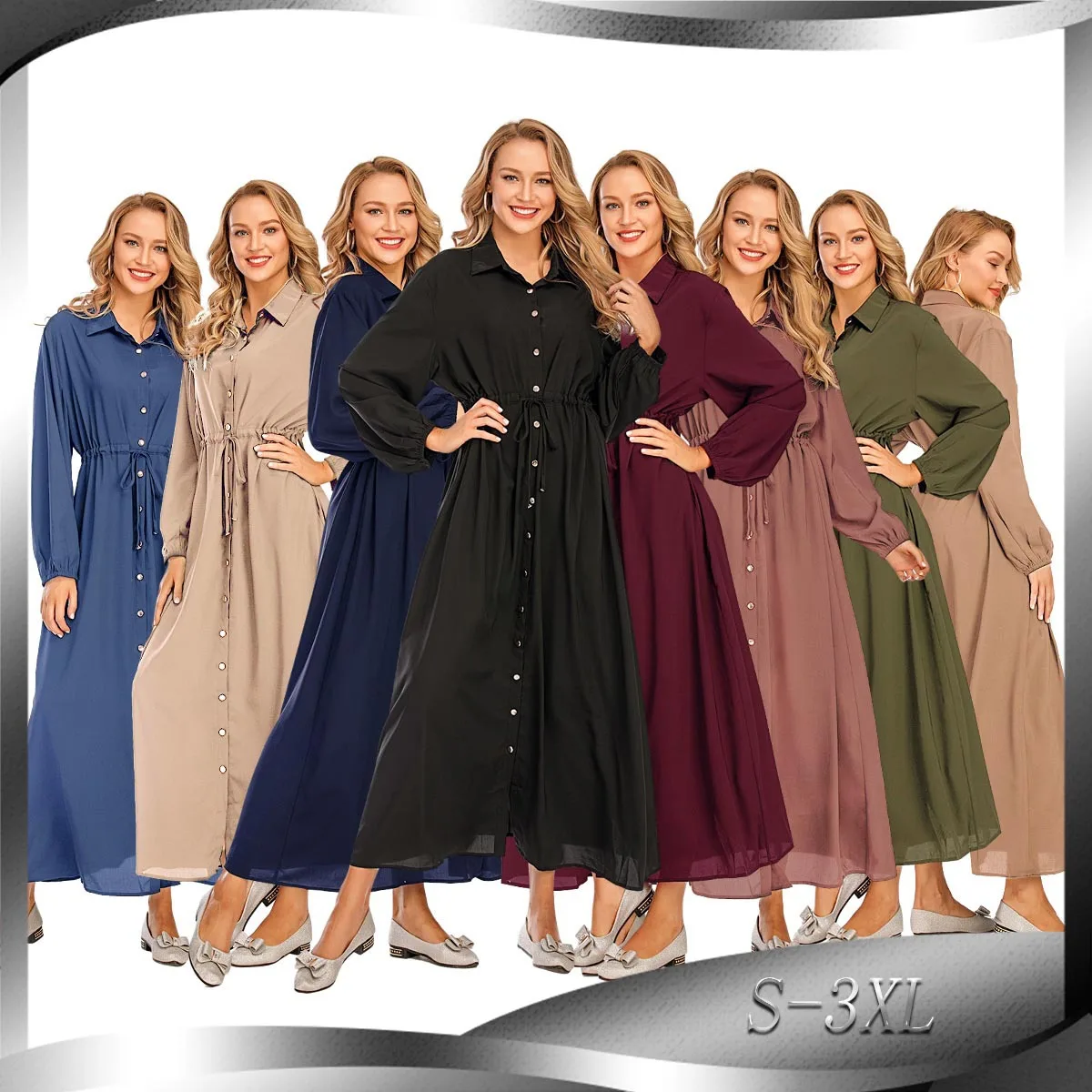 

2021 factory in stock hot sale plus size women's modern turkish dresses islamic clothing, As pictures
