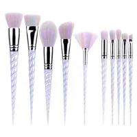 

Makeup Brushes 10pcs With Colorful Bristles Horn Shaped Handles Fantasy Makeup Brush Set