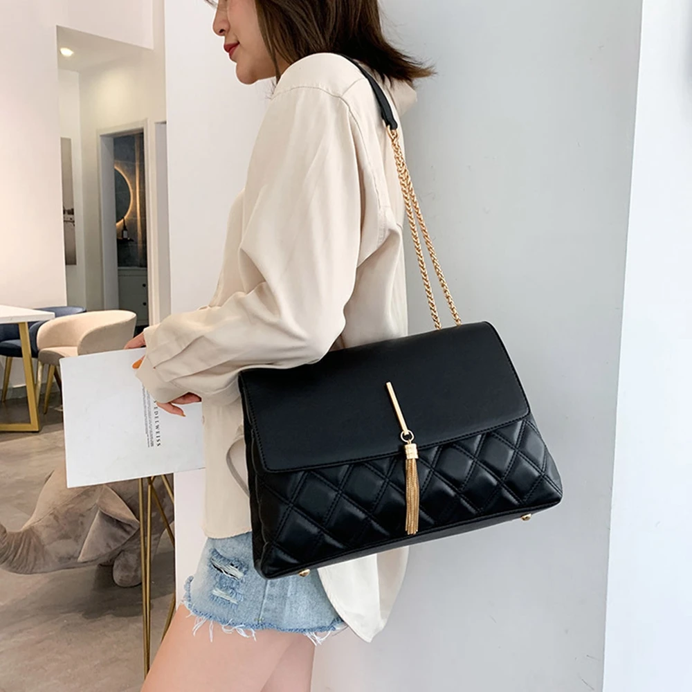 

New trendy shoulder bag female 2021 Korean style messenger bag large-capacity fashion rhombus handbags, Customizable