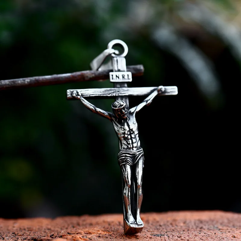 

SS8-994P 2023 New Arrival Stainless Steel Jesus Cross Pendant Christian High Quality Jewelry Religious Believer Gift