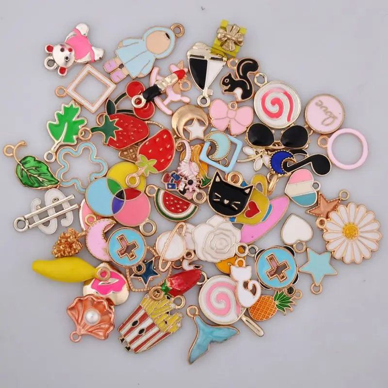 

Fashion Designer Plated Gold Lucky Bag Charm DIY Metal Enamel Charm For Earrings Bracelet Necklace Jewelry, Custom color