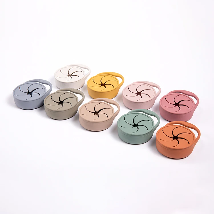 
No Spill Collapsible Toddler Kids Baby Snack Container Silicone Baby Food Storage Cup with Cover 