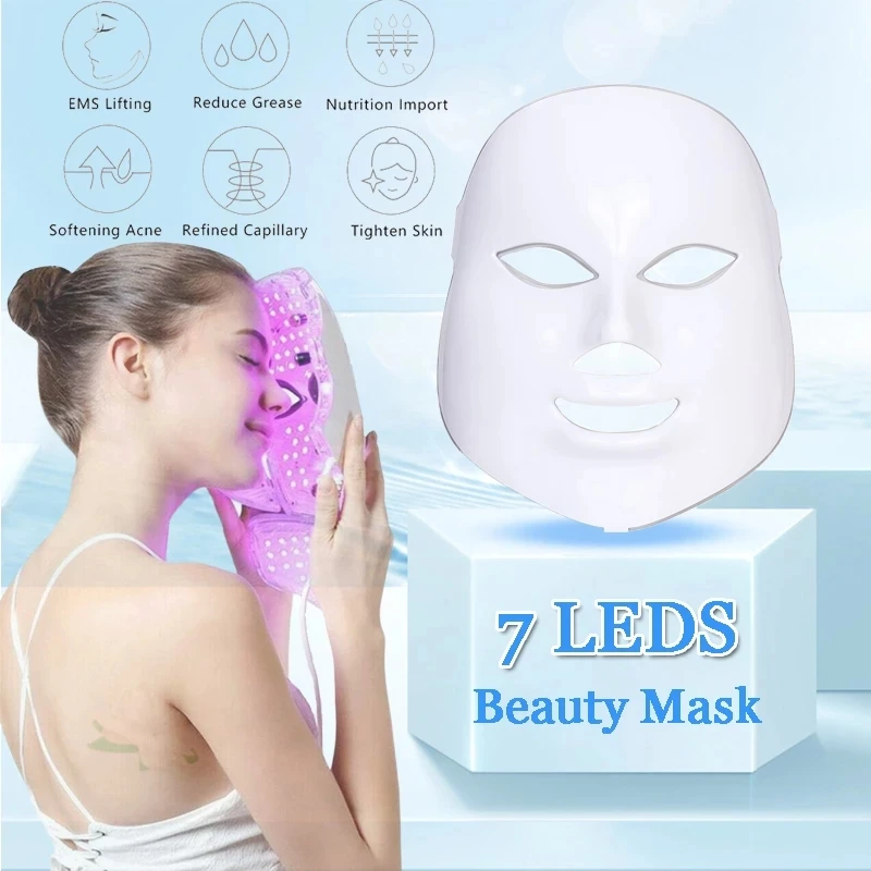 

PDT Photon Light Facial Skin led facial Beauty Therapy 7 Colors LED Face machines, 7 lights(red,blue,green,purple,white,yellow,moom green)