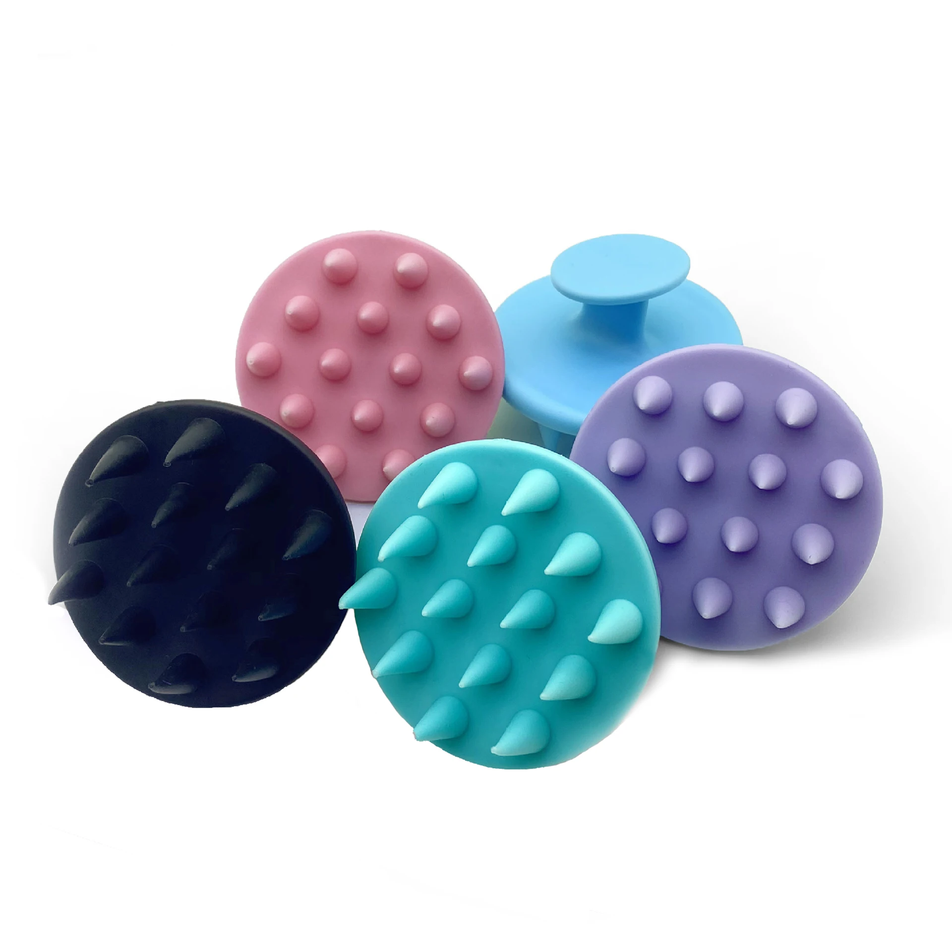 

Private logo Hair Scalp Massage Shampoo Brush with Soft Silicone Bristle Scalp Scrubber Exfoliating for baby kids and adults, Pink,blue,purple,green,etc.