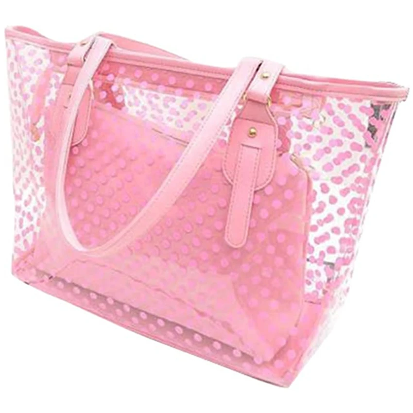

PVC Large Candy Color Clear Shoulder Bag with Interior Pocket