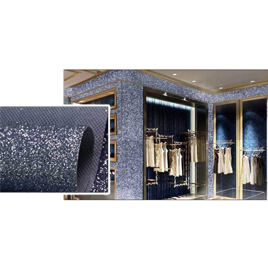 Sparkle Shiny Fine Wallpaper Glitter Fabric Chunky Glitter Fabric