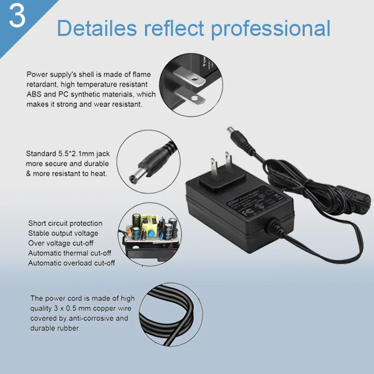
Universal US USA Plug Wall Mount Switching Power Supply Adapter AC DC 3V 4.5V 5V 6V 7.5V 9V 12V 1A 2A 