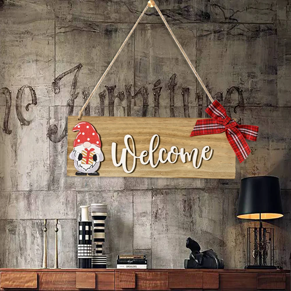 

Home Welcome Sign Rustic Wooden Front Door Sign Custom Modern Home Decoration Wall Art Board Christmas Decoration, Customized color