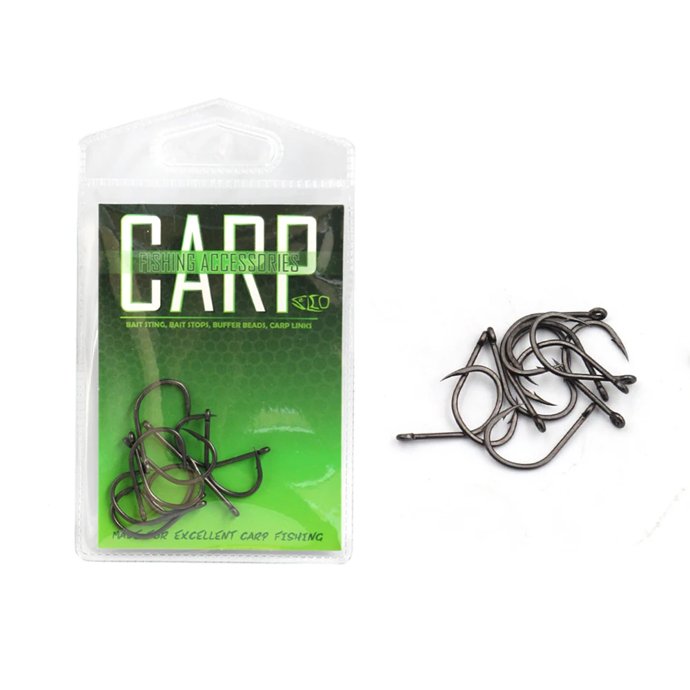 

Carp Fishing 10pcs/Pack High Carbon Steel Wide Hooks with Coating