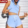 Best Sell Women Two Piece Shirt And Shorts Set Custom Logo Ladies Workout Gym Active Clothes