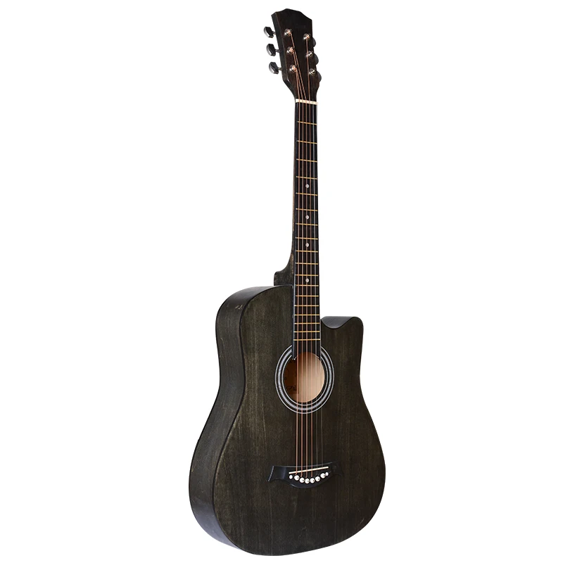 

New products in 2019  linden plywood concert acoustic guitar with retro color, Blue/bk/grey/purple/bls/3ts/rds/bwn