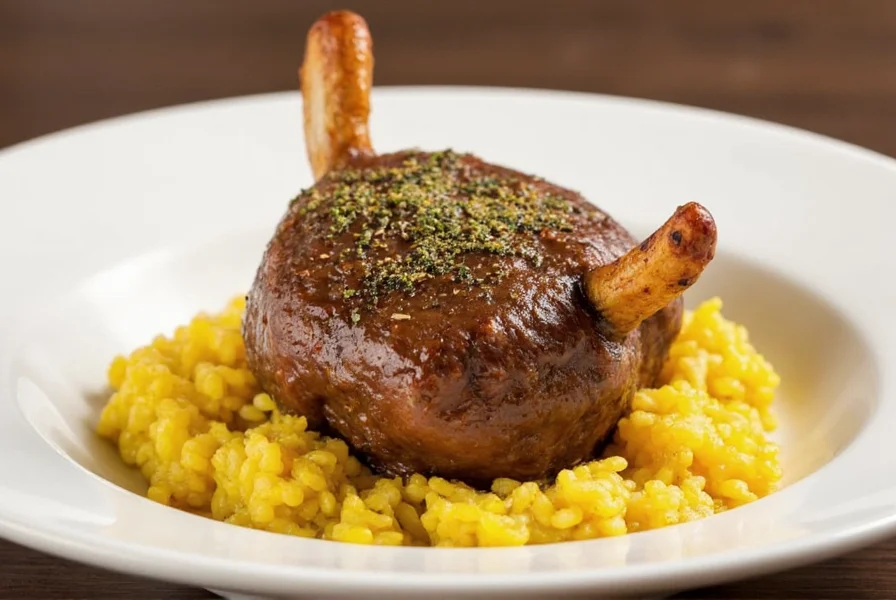 Pepper Joe's signature Osso Buco dish with saffron risotto and gremolata