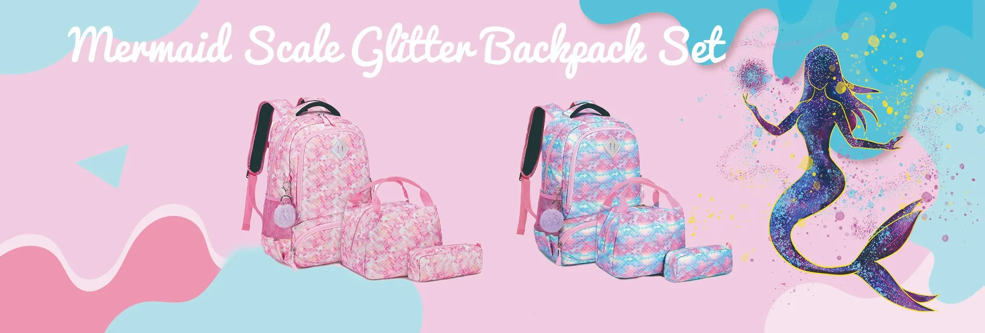 Women /& Men Foldable Travel Duffel Bag Pink Mermaid Fish Scales For Luggage Gym Sports