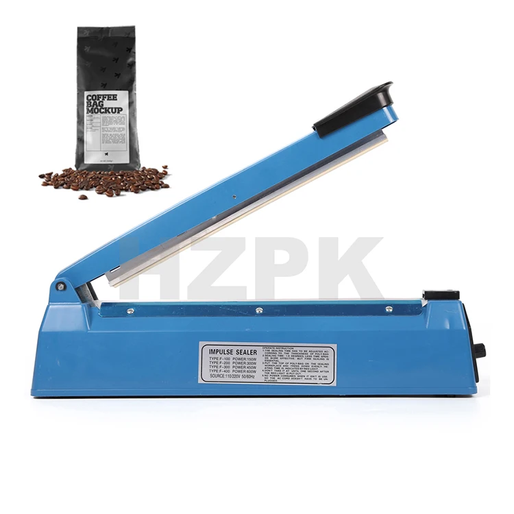 

HZPK FS300 Portable Impulse 300mm Sealer Hand Press Sealing Machine For Plastic Bag Film