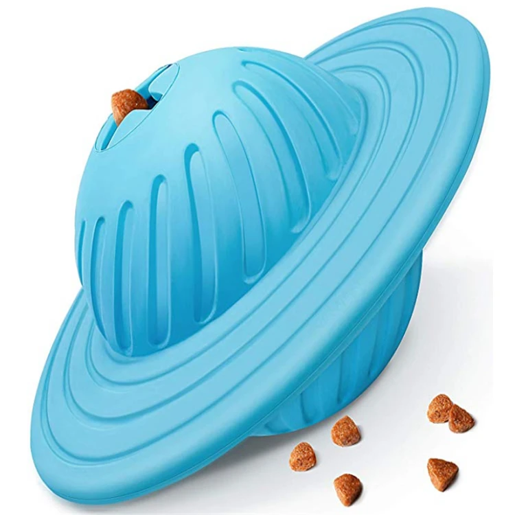 

Wholesale Custom Latex Flying Disc Leak Food Dog Interactive Tough Toy Pet Chew Natural Rubber Christmas Gift Dog Toy, Blue