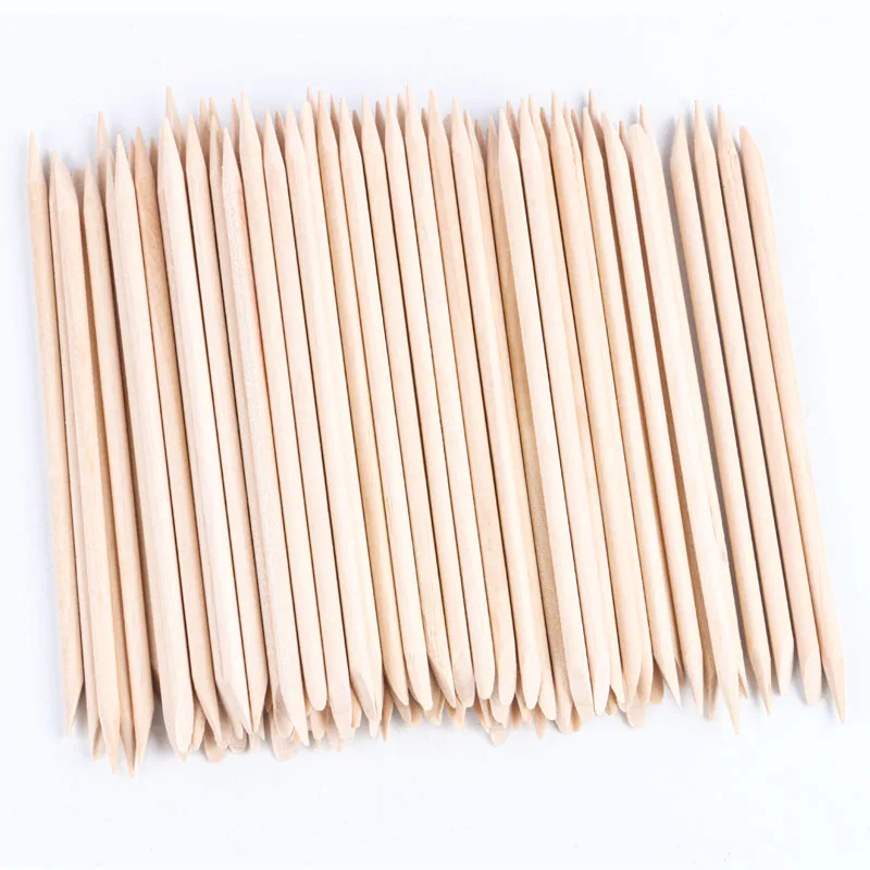 

100 pcs/bag Nail Wooden Cuticle Pusher Nail Art Stickers Orange Wood Sticks Cuticle Removal Manicure Nail Art Tools 11.4cm