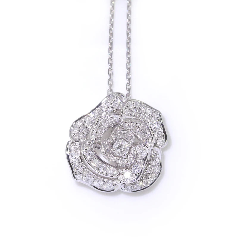 

Women Jewelry Fashion Elegant gift party flower shape 18K Gold Pendant necklace, Picture