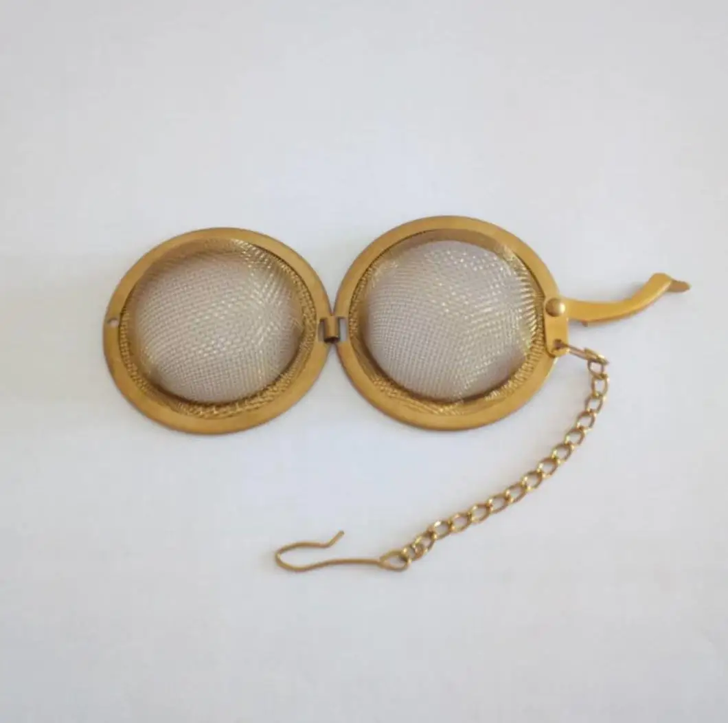 

SS304 golden mesh tea ball strainer tea infuser