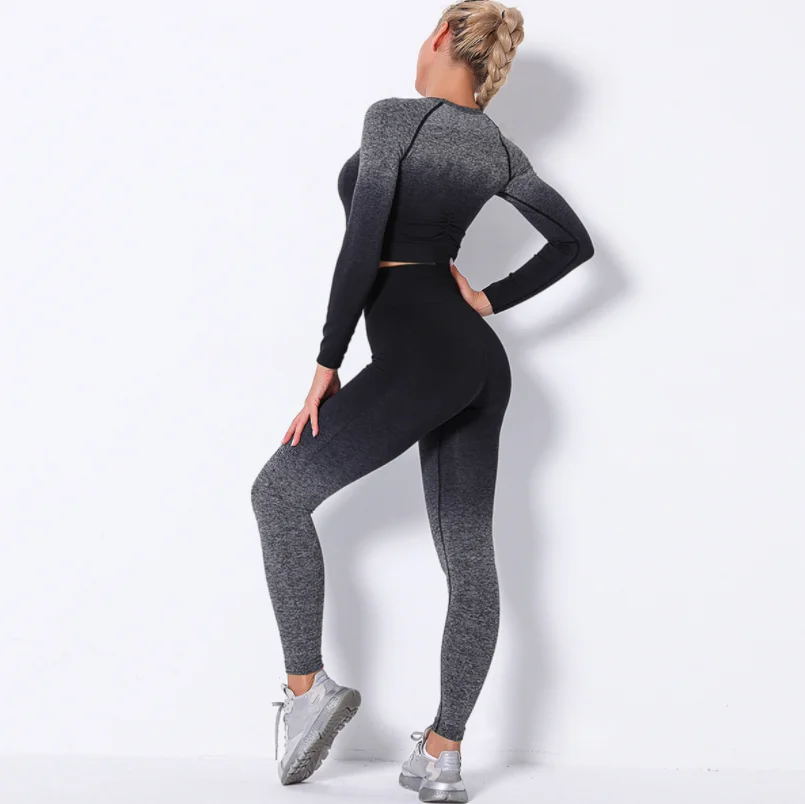 

2020 Hot Sale Wholesale 2 Piece Sport Seamless Custom Fitness Outfit Women Yoga Sets, As picture