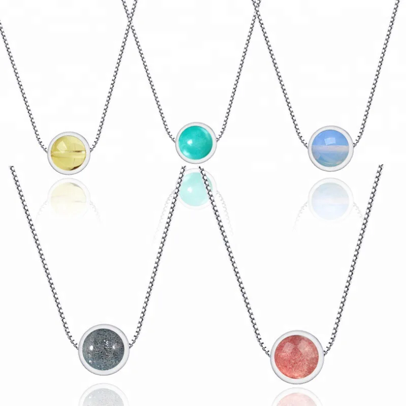 

S925 sterling silver strawberry crystal necklace crystal ornaments Korean jewelry