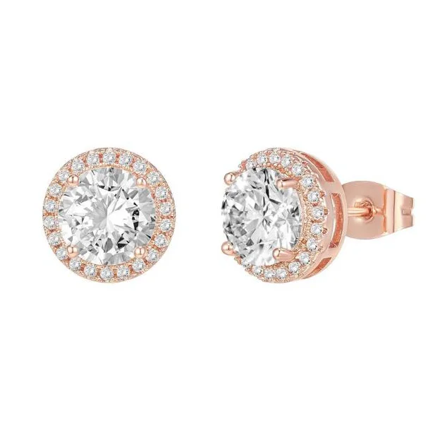 

Gold Plated Shiny Synthetic Diamond Hoop Earrings Round Earrings for Women