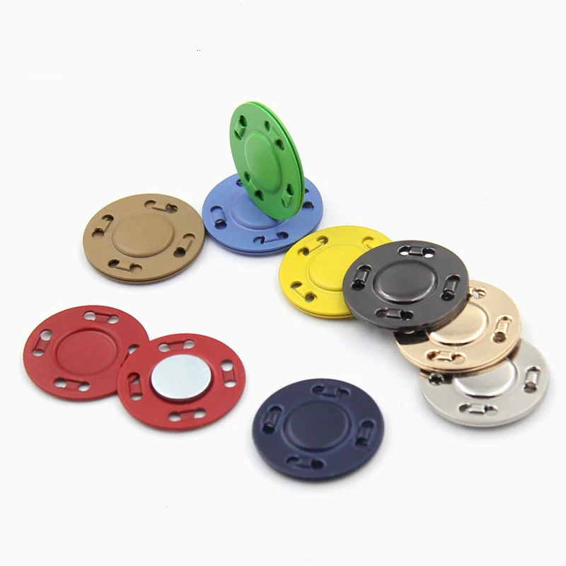 

Custom Sewing Hole Woman Metal Colored Slim Hidden Invisible Magnetic Buttons For Clothing, Painting different colors