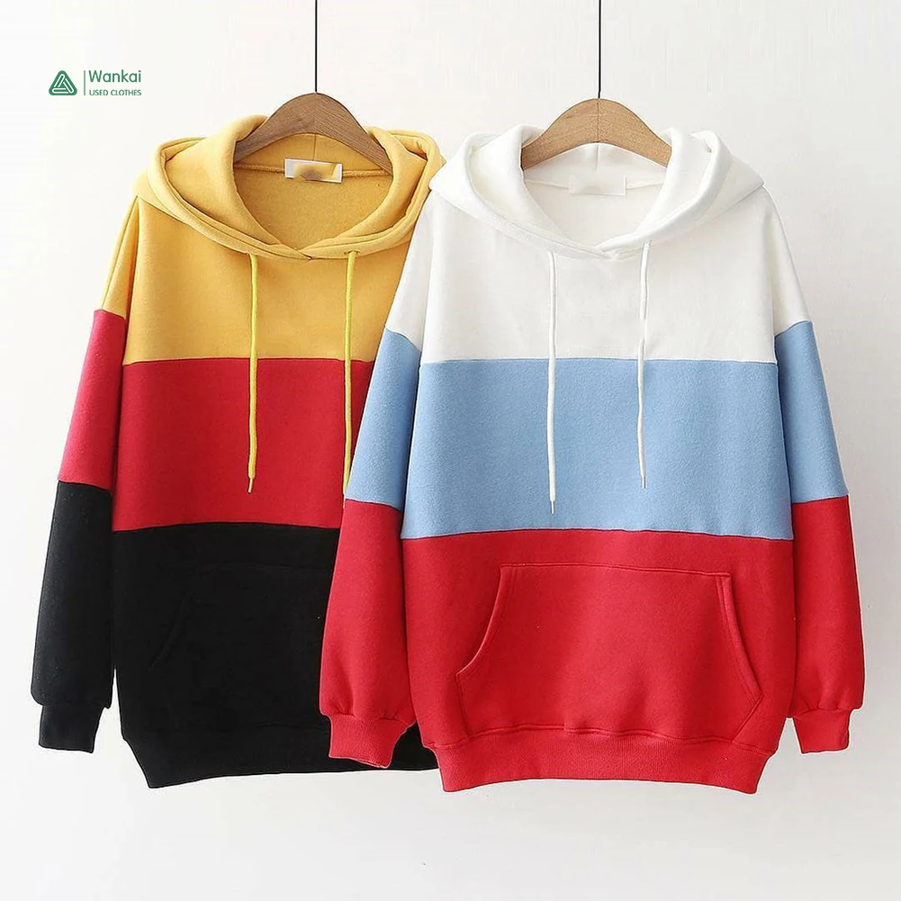 

Wankai Apparel Manufacture Second Hand Clothing Mixed Bales, Cheap Price Hoodie Man Used Bale 100Kg, Mix color