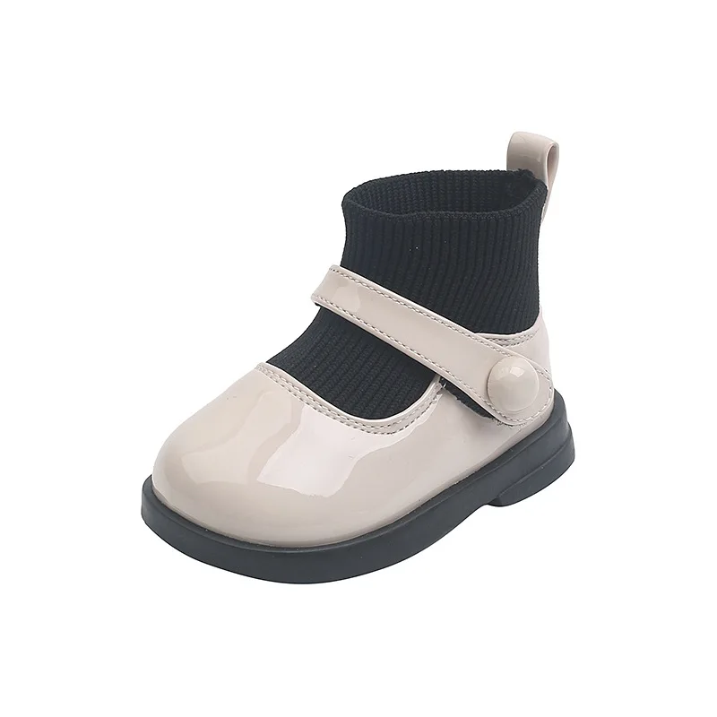 

2021 new soft soled walking shoes 1-3-year-old children's princess shoes baby leather shoes